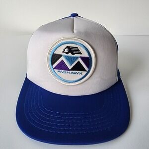 Vintage Mohawk Trucker Hat Patch Snapback 80s Mesh Back Baseball Cap Gas Station